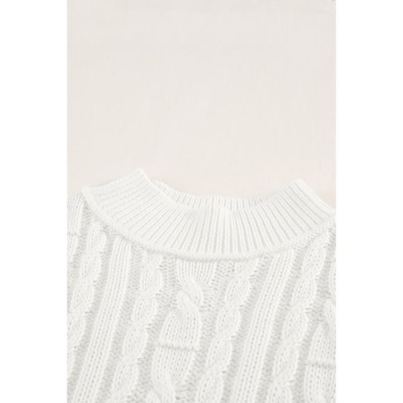 Azura Exchange  High Neck Cable Knit Sweater Vest - Picture 11 of 13